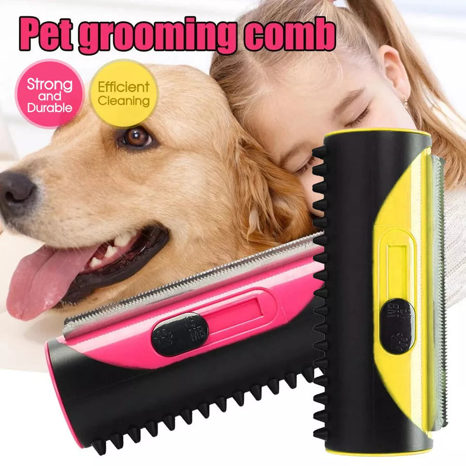 3in1 Deshedding Tool | Dog Cat Horse Pet Grooming Brush Comb | Hair Removal Bristle