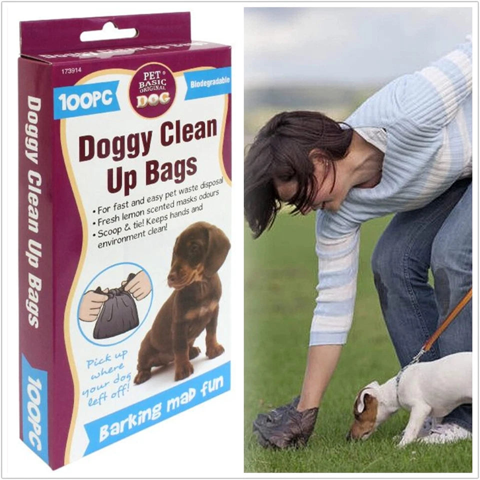Dog Waste Bags | Pet Cat Puppy Poop Bag | 100 pcs Bio-degradable Scented Bags