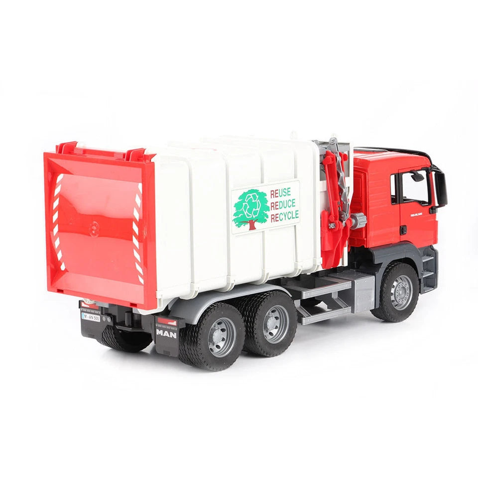 Side Loading Garbage/Recycling Truck w/Bin | Model MAN TGS | Size: 53 x 19 x 25.7 cm 1:16 | High Detail Model