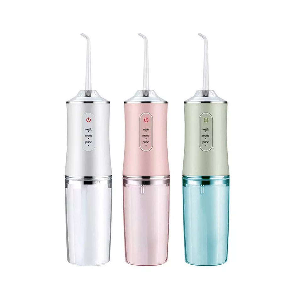 Cordless Water Flosser | Dental Oral Irrigator Floss Pick Teeth Cleaner | Four Cleaning Heads | Pink Only