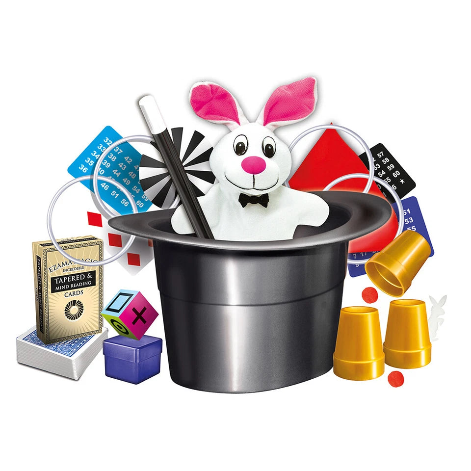 Ezama Magic Hat w/ Secret Compartment | 225 Tricks Magician Show Set | Suitable for Kids 7y+