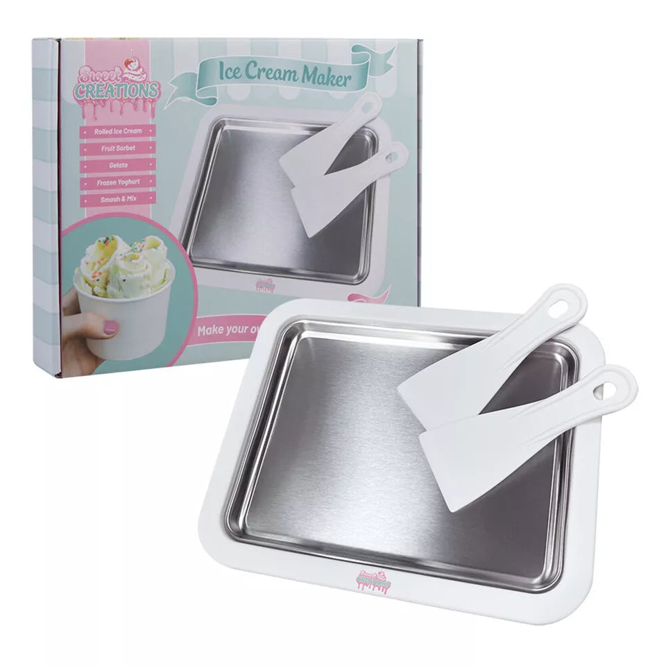 Sweet Creations Stainless Steel Ice Cream Maker | DIY Frozen Dessert White |