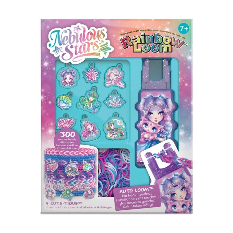 2PK Nebulous Stars Rainbow Loom NS Auto Charm Set 300 Elastics 9 Cute