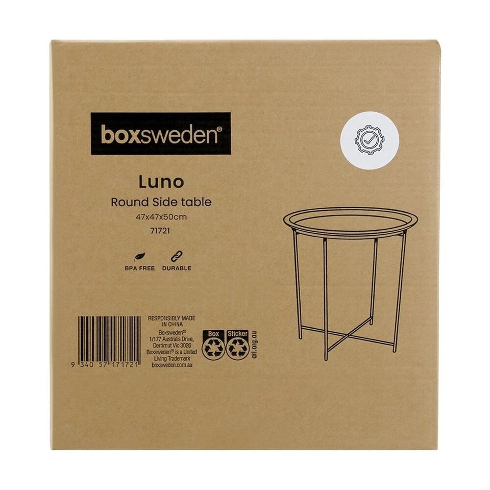 Boxsweden Luno Round Side Table | Dimensions 47x47x50cm 2PK