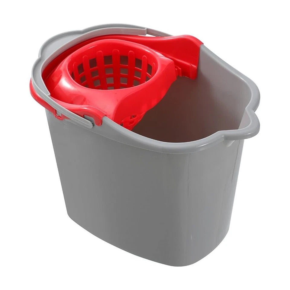 Boxsweden Prime Mop Bucket with Wringer | Capacity 15L 39x28x30cm | Durable for Cleaning 3PK