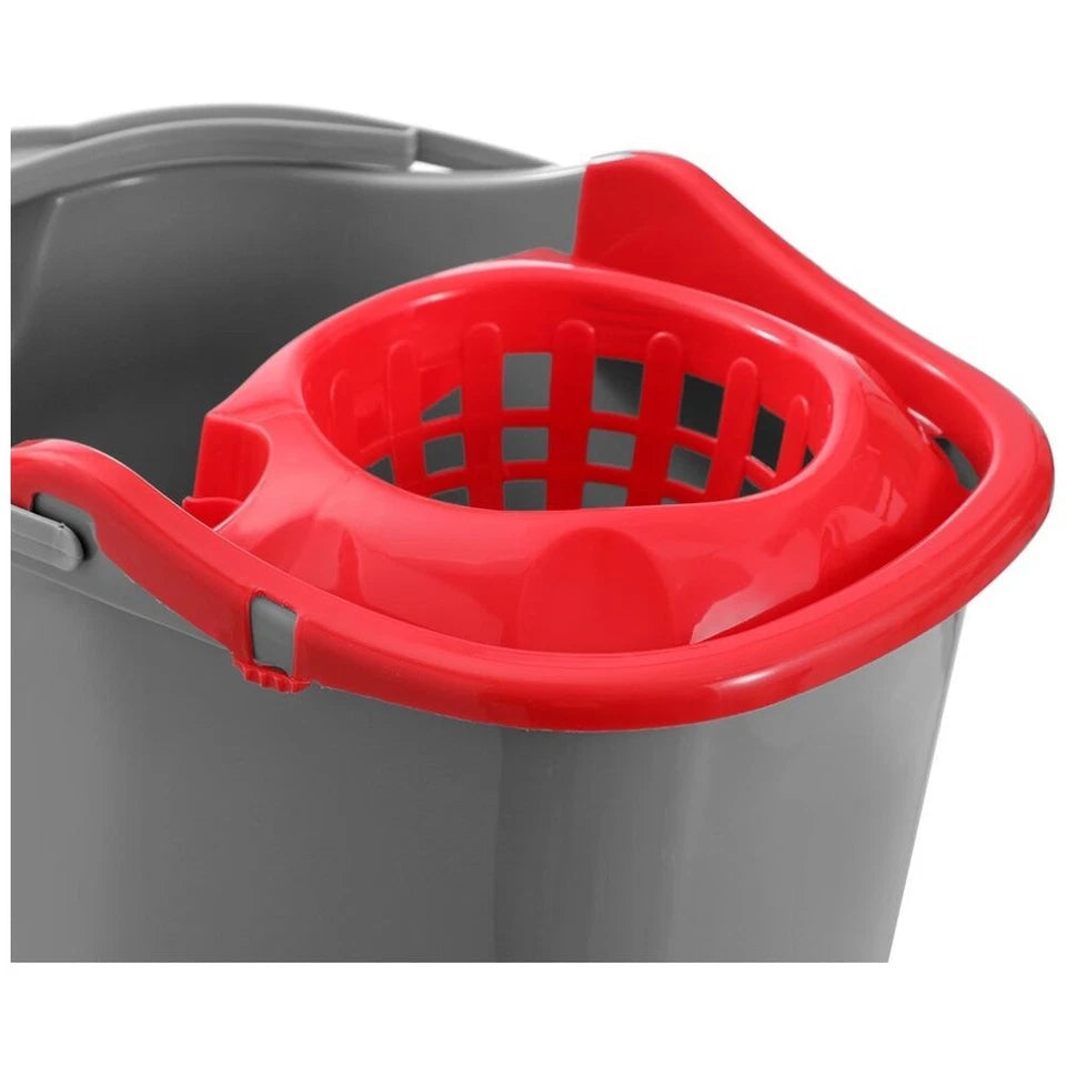 Boxsweden Prime Mop Bucket with Wringer | Capacity 15L 39x28x30cm | Durable for Cleaning 3PK
