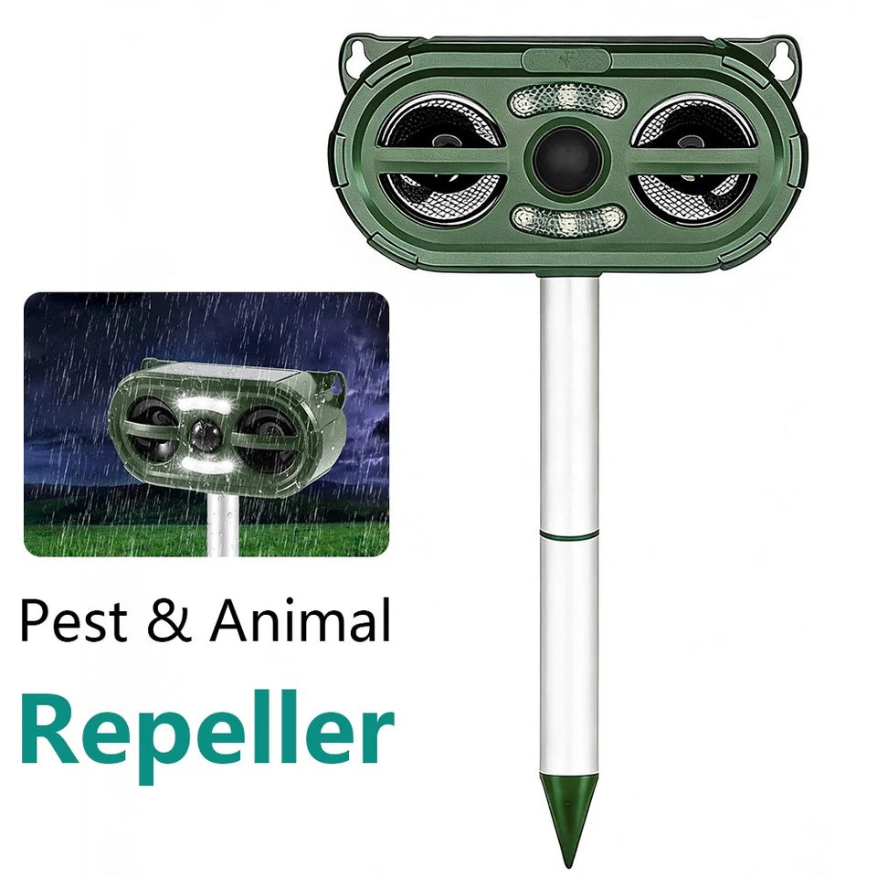 Outdoor Solar Ultrasonic Pest Repeller - Motion Sensor Bird Rat Possum Repellent