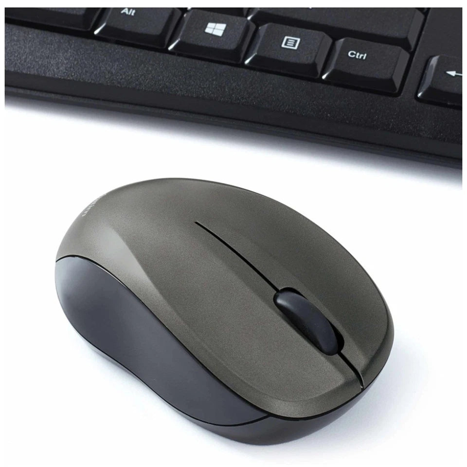 VERBATIM Silent Slim Wireless Blue LED Mouse & Keyboard Set Black