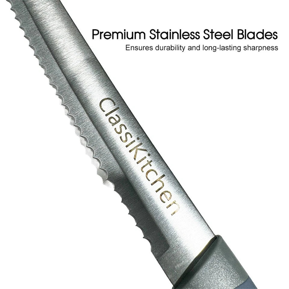 Kitchen Knife Set with MDF Block 6PC | Chef, Utility & Bread Knives