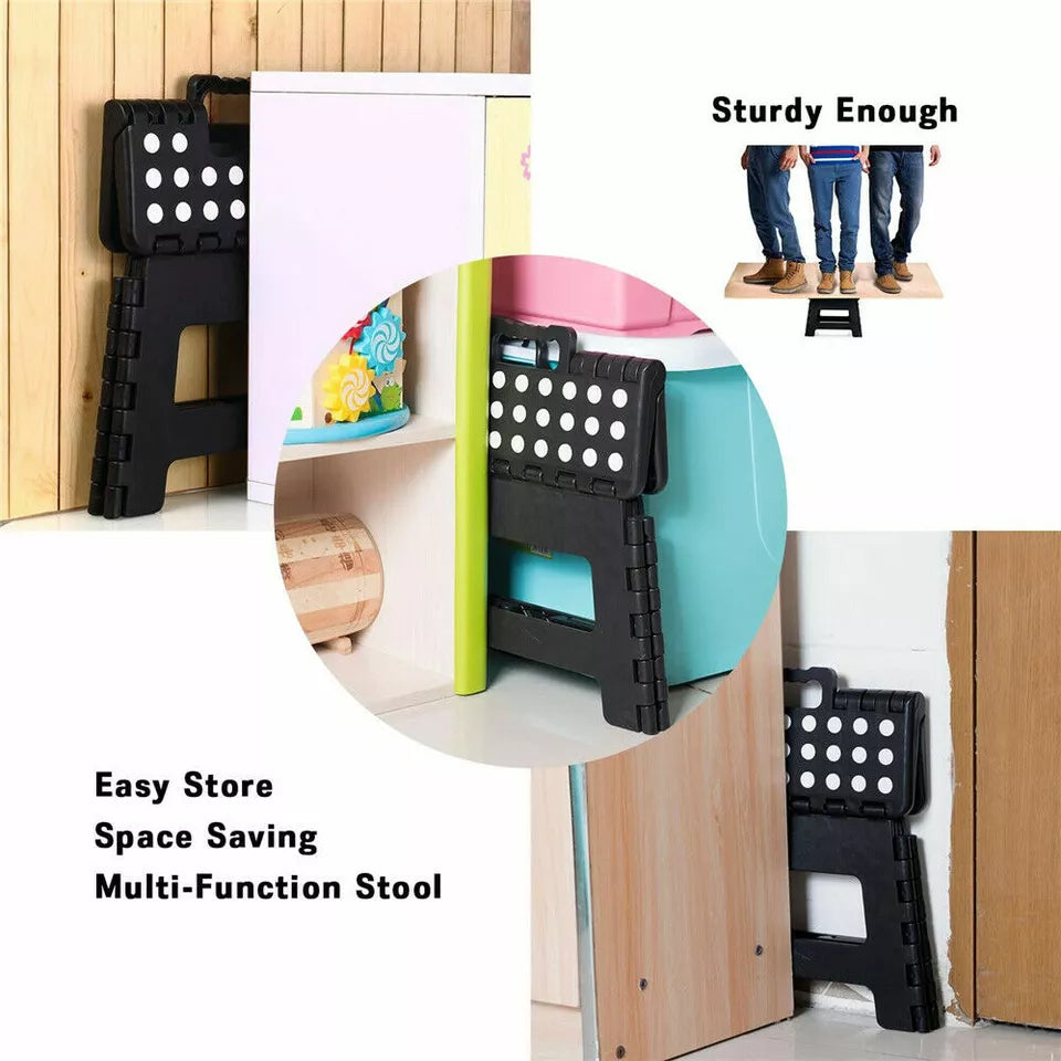 Folding Step Stool 22cm | Portable Plastic Chair | Store Flat | Outdoor Camping Seat