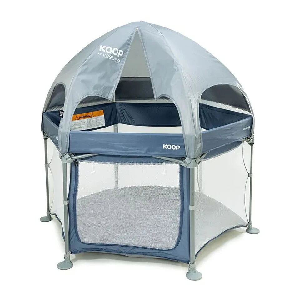 Vee Bee Koop Kids/Childrens Indoor/Outdoor Play Yard/ w/ Carry Bag And Canopy