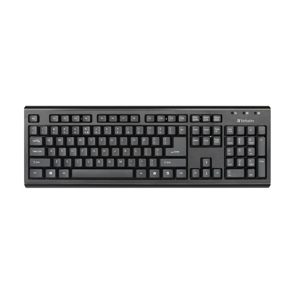 VERBATIM Wireless Keyboard & Mouse Combo Set W/ USB Connection Receiver 2.4Ghz