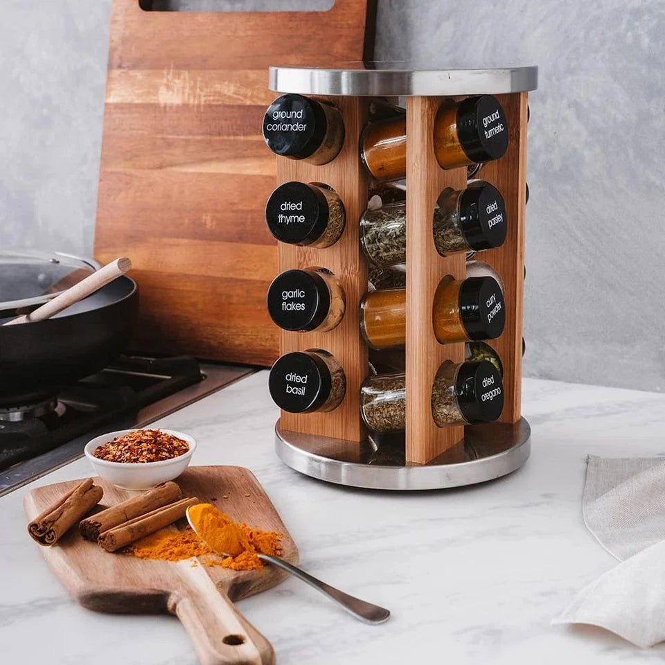 Spice Market Khari Stainless Steel 16 Jar Spice Rack Size 30X20X20cm by Baccarat