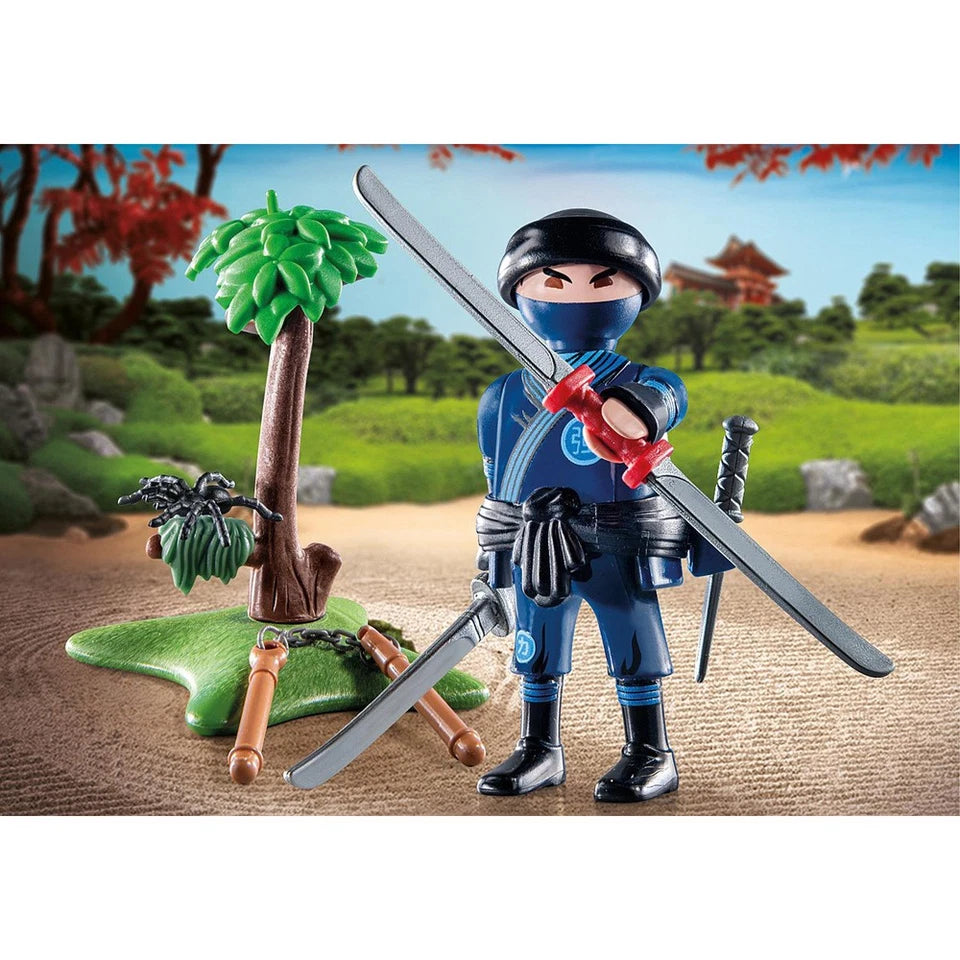 Playmobil Child With Kart And Equipped Ninja Kids/Childrens Toy Playset 4+