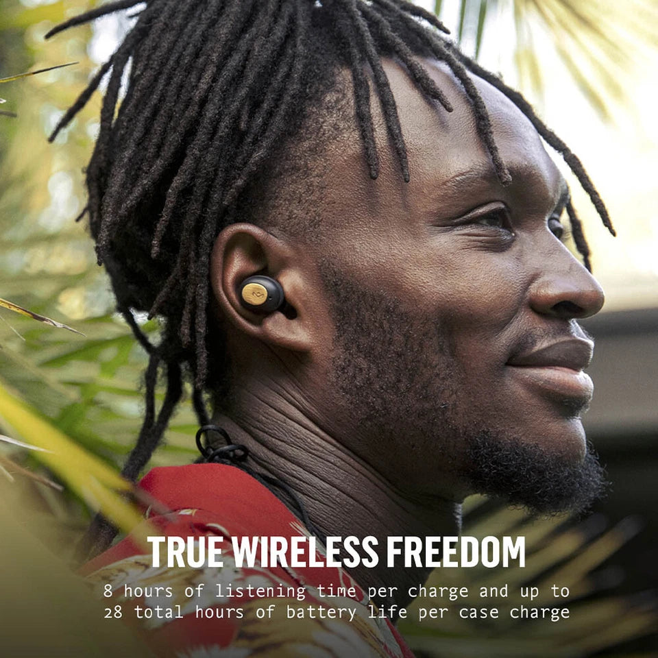 House of Marley Champion True Wireless Bluetooth 5.0 IPX4 Earphones Earbuds BLK | Sustainably Crafted