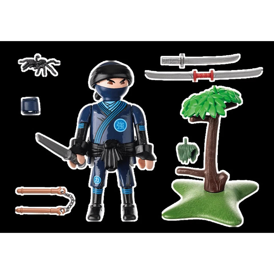Playmobil Child With Kart And Equipped Ninja Kids/Childrens Toy Playset 4+