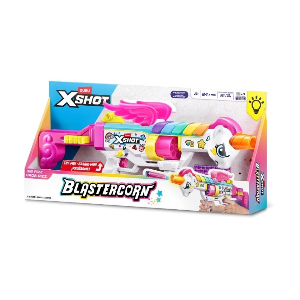 Zuru Xshot Blastercorn | Rizz Master w/ 24 Darts Action Figure Kids/Children | Suitable for 8y+ | 30 Metre Range