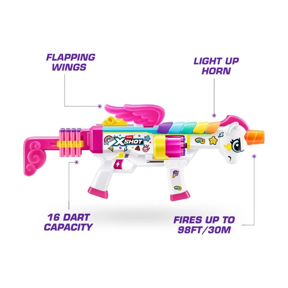 Zuru Xshot Blastercorn | Rizz Master w/ 24 Darts Action Figure Kids/Children | Suitable for 8y+ | 30 Metre Range