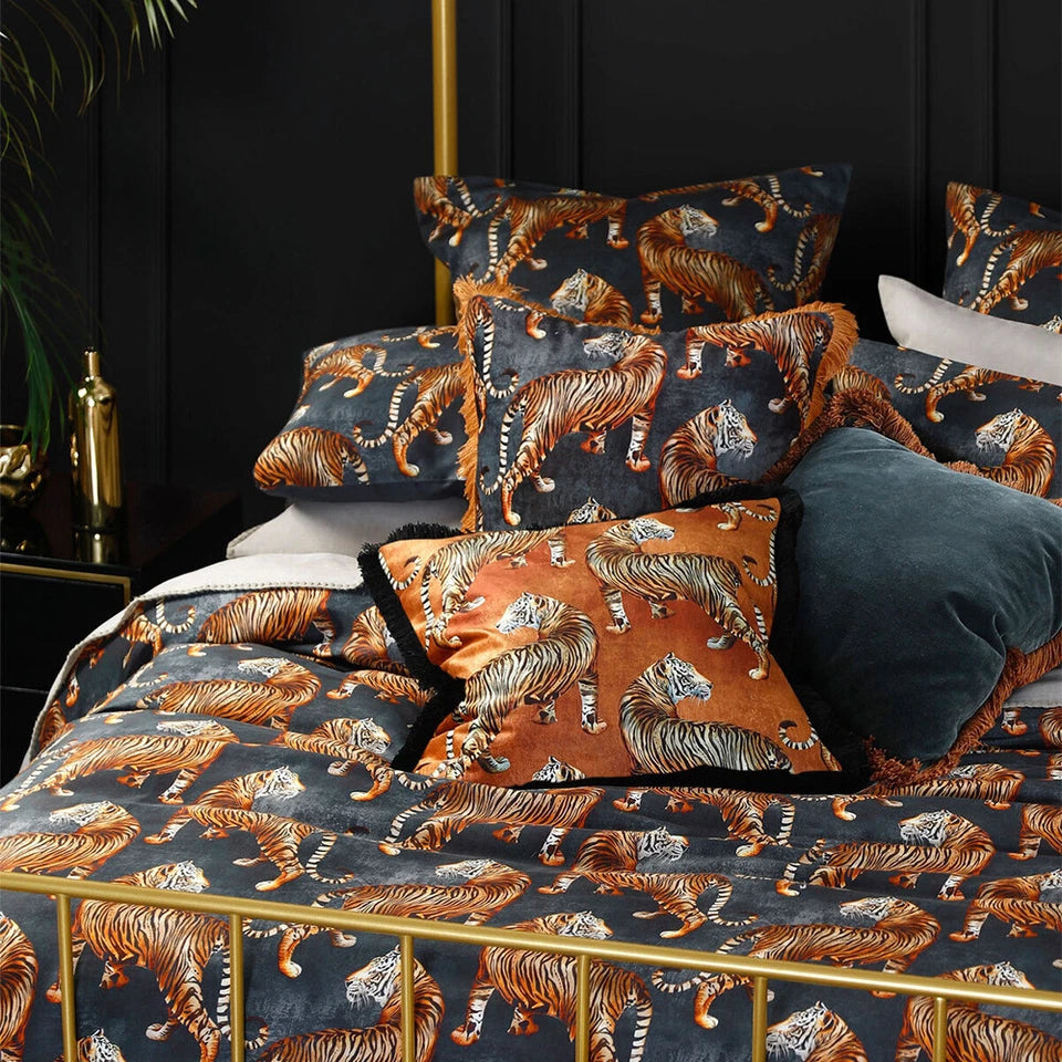 MM Linen Tigress Bed/Bedding Quilt | Queen Size | Cover Set Cotton w/Pillowcase