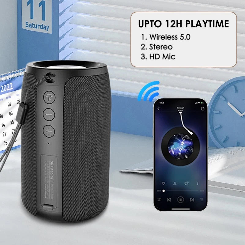 Wireless Bluetooth 5.0 Speaker | Outdoor Portable Loud Stereo Speakers | Waterproof