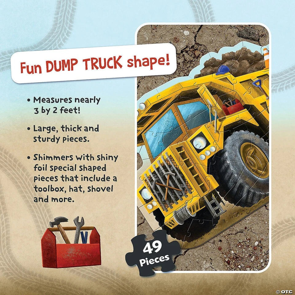 49pc Peaceable Kingdom 3ft Jigsaw Floor Puzzle Kids Game Dump Truck 5y+