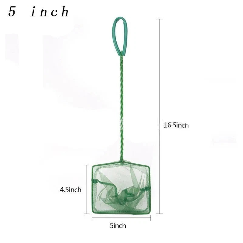 Green Fish Net | Aquarium Pond Catch Scoop 5 Inch x4 4.5 Inch