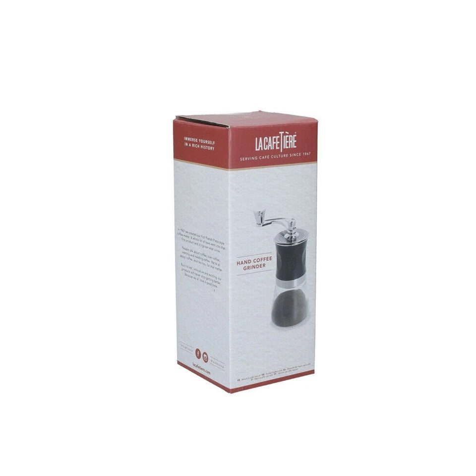 Coffee Beans Grinder Black Small | La Cafetiere 19.5cm | Manual Stainless Steel Grinder | Retains Beautiful Flavours