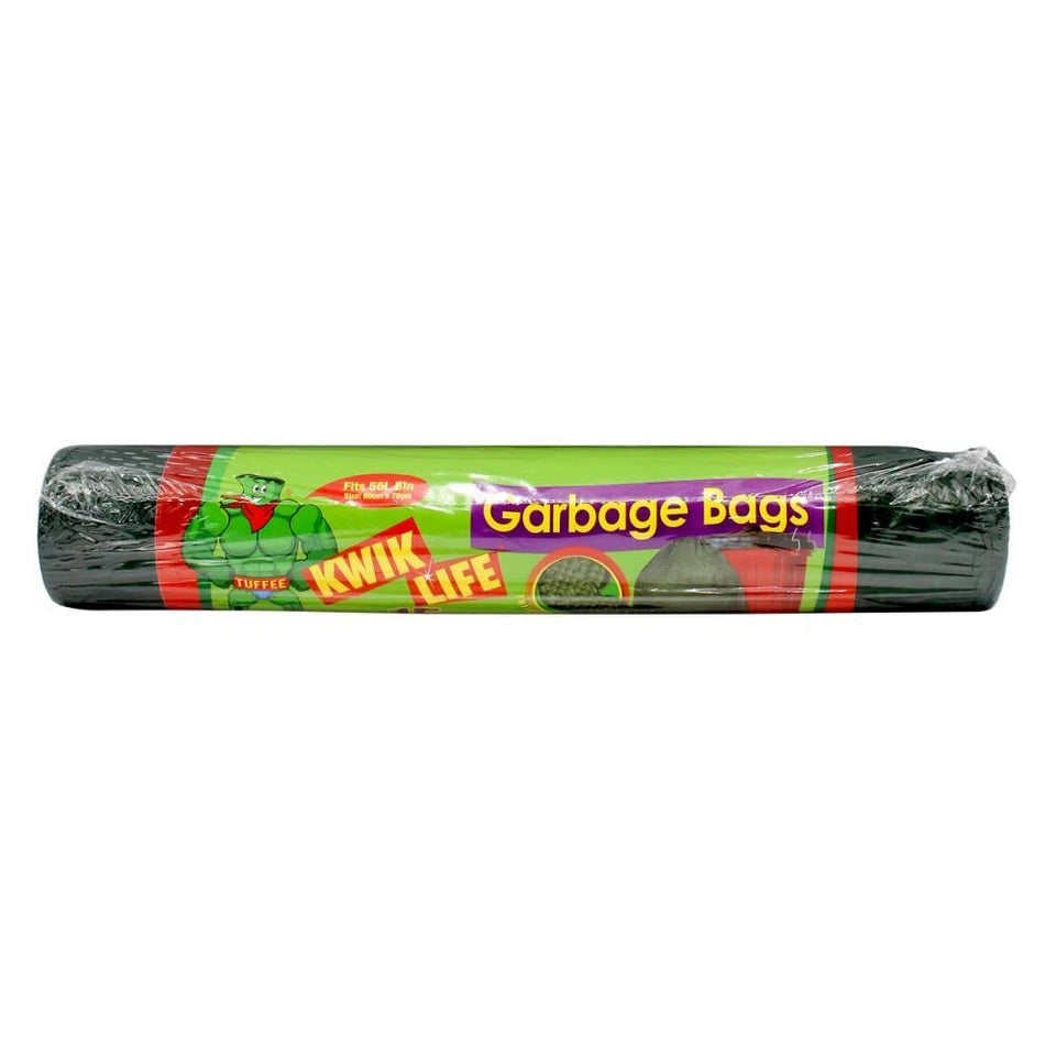 Kwik Life 56L | 240pc Garbage Bags Roll Rubbish Bin Liner Plastic 70x80cm Black