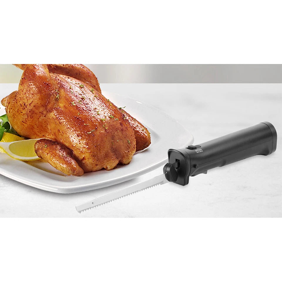 Lenoxx 2000mAh Stainless Steel Electric Knife | Rechargeable Cordless Electric LED Blade Knife |