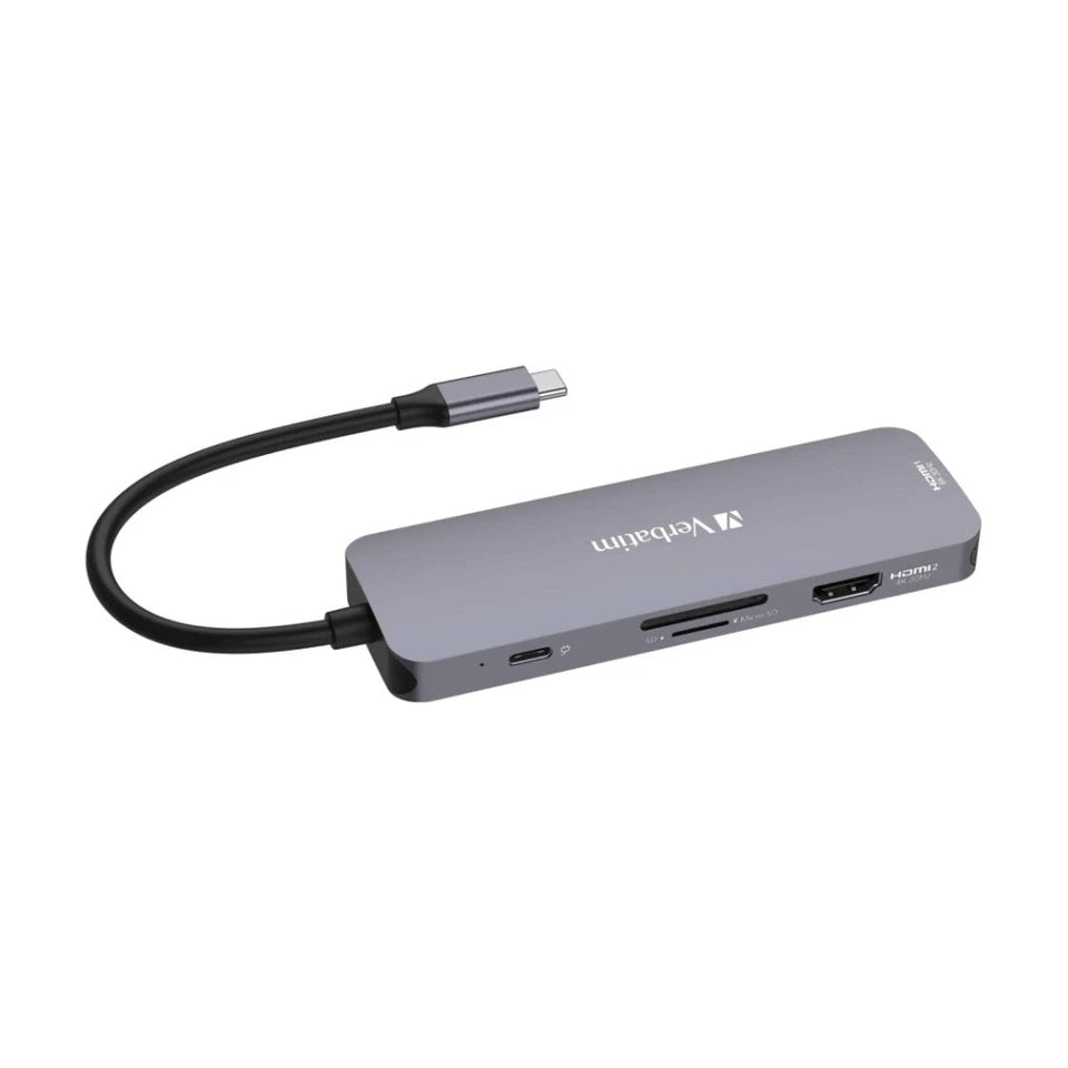 VERBATIM USB-C Connected USB-A & C/HDMI/RJ45 Multiport Connection Hub CMH-08