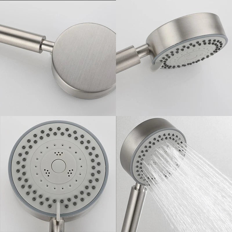 High-Pressure 5-Gear Stainless Steel Shower Head w/ 1.5m Flexible Hose