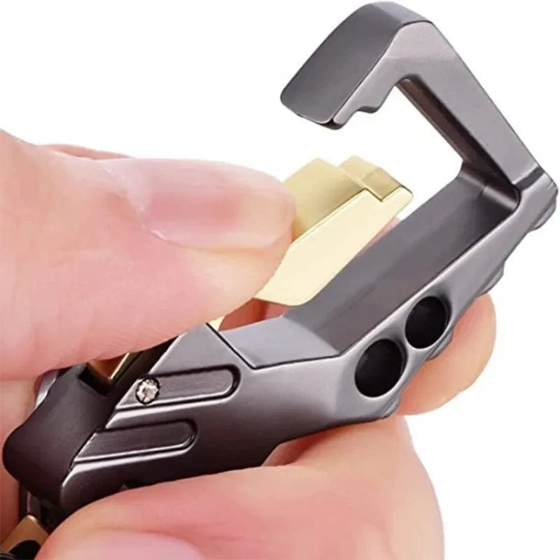 EDC Keychain Bottle Opener | Automatic Tactical Carabiner Keychain with Clip