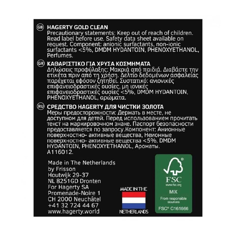 Hagerty Gold Clean Bath | Jewellery Care Tool/Accessory | 2PK Shine Restorer 170ml