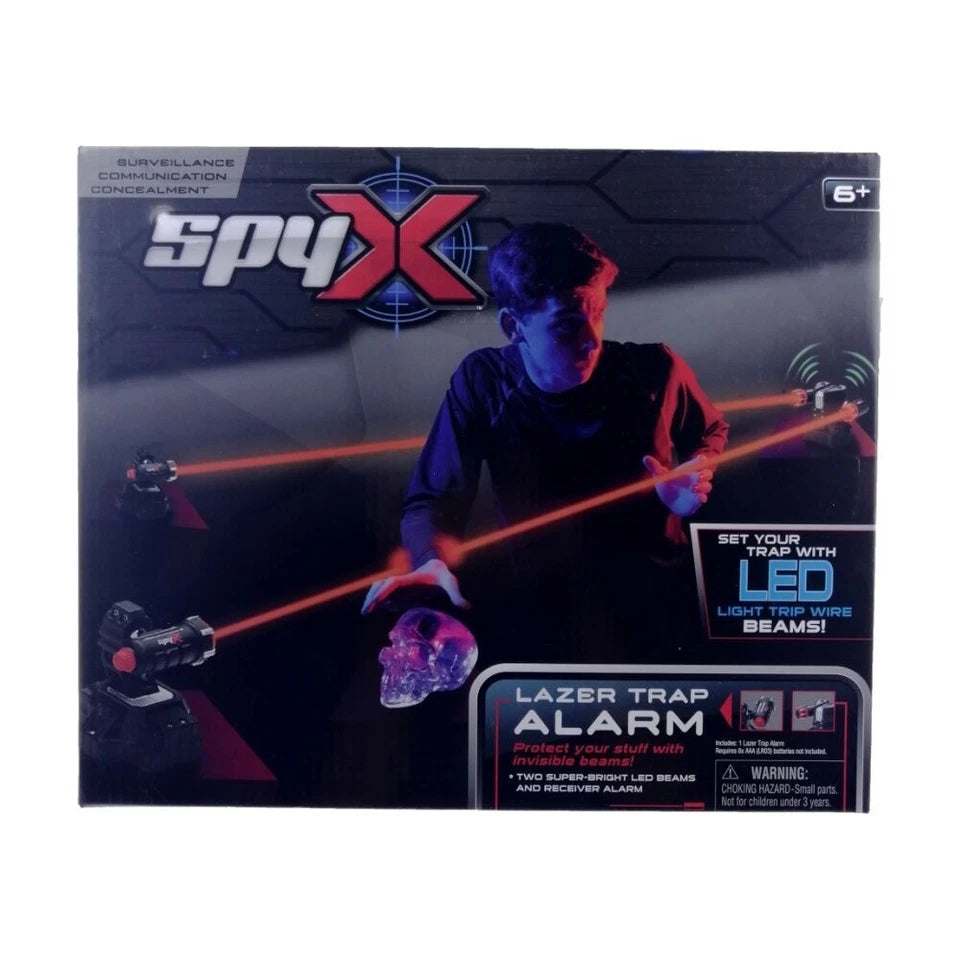 SpyX Lazer Trap Alarm Spy Toy | Kids/Children Black Toy 6y+ | LED beam transmitters and one alarm receiver