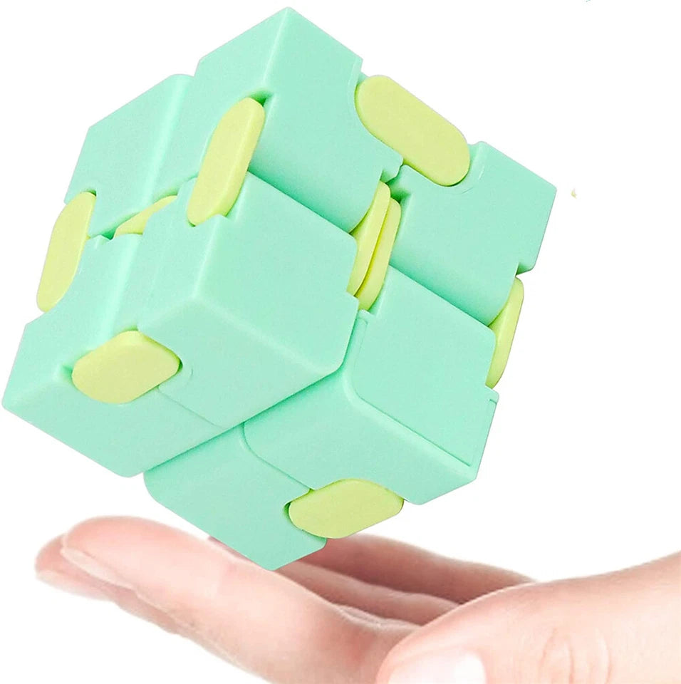 BLUE Fidget Infinity Cube | Sensory Autism Anxiety Stress Relief | Toys Magic Puzzle ADHD