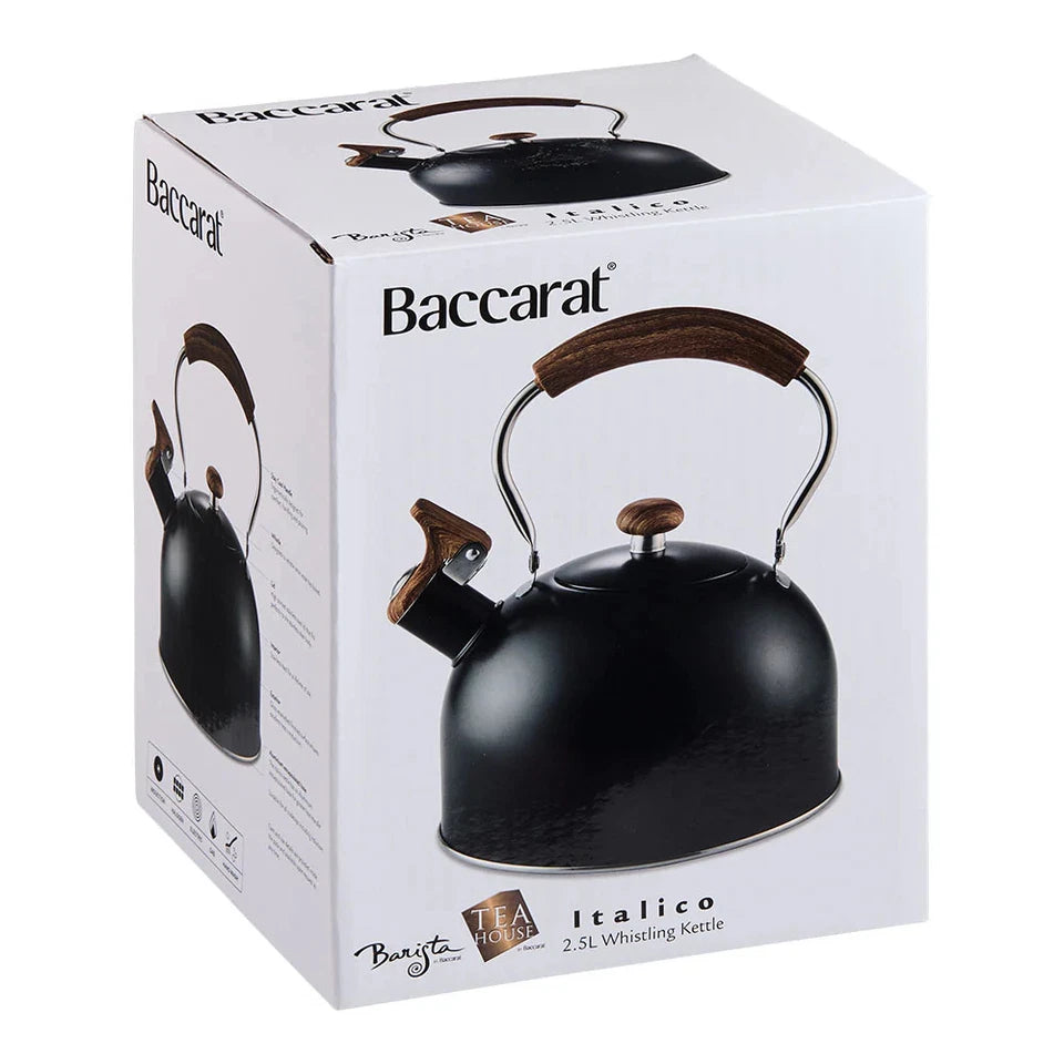 Baccarat Barista Tea House Italico Kettle 2.5L | Perfect Fusion of Functionality and Style | High Quality Stainless Steel | Stylish Wooden Handle