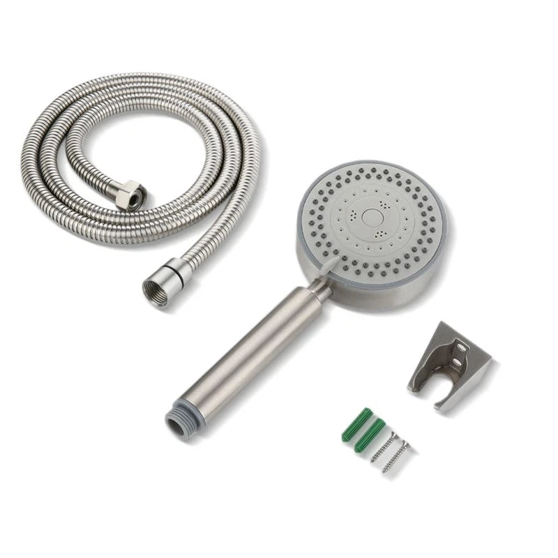 High-Pressure 5-Gear Stainless Steel Shower Head w/ 1.5m Flexible Hose
