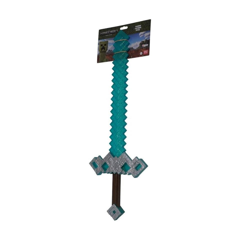 Minecraft The Movie Diamond Sword | Kids Toy Sword Blue | Imaginative Toy Play |