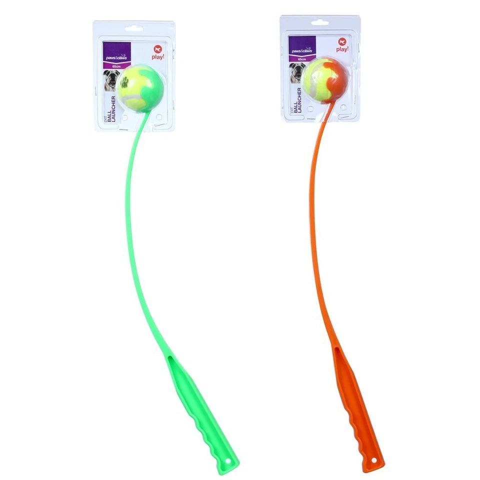 Paws & Claws 65cm Ball Launcher 4x  | Pet Dog Toy Play Interactive Game Fun Assort