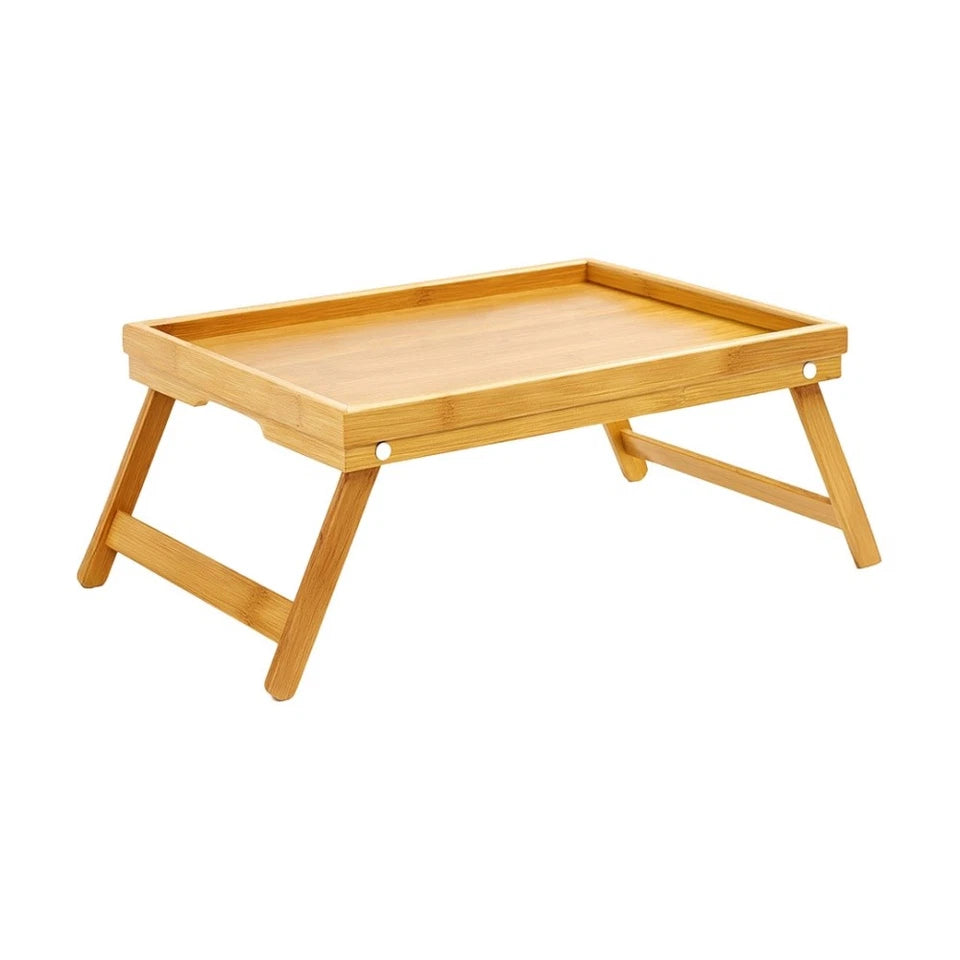 2PK Braz Bamboo Fold Up Lap Tray Bed Laptop Table 49.5x30x22.5cm