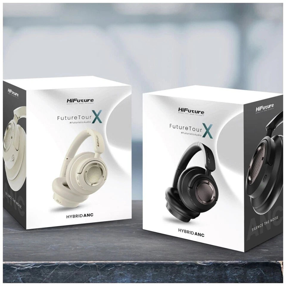 HiFuture FutureTour X Hybrid ANC Wireless Bluetooth Over Ear Headphones Black