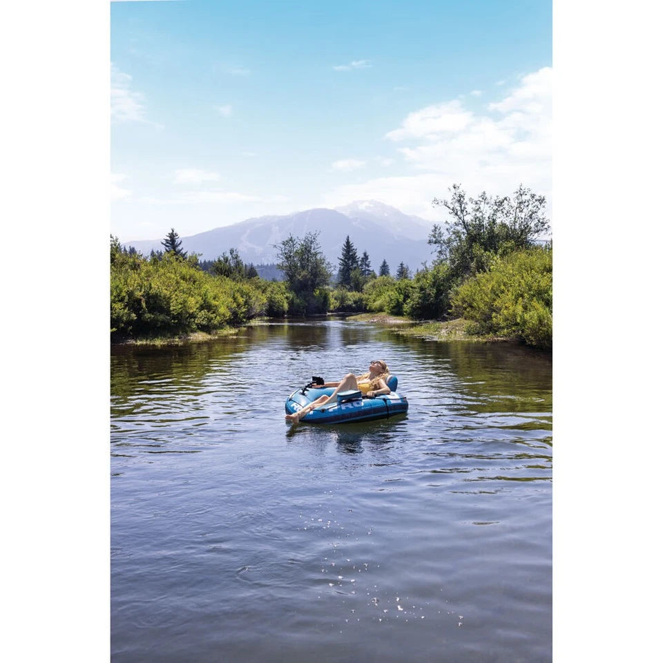 Intex River Run 1 Pro Inflatable Outdoor Floating Pool/Lake Water Tube | River Adventures | Go-Pro/Phone Mount | Two Air Chambers for Safety | All Round Grip | Cupholder