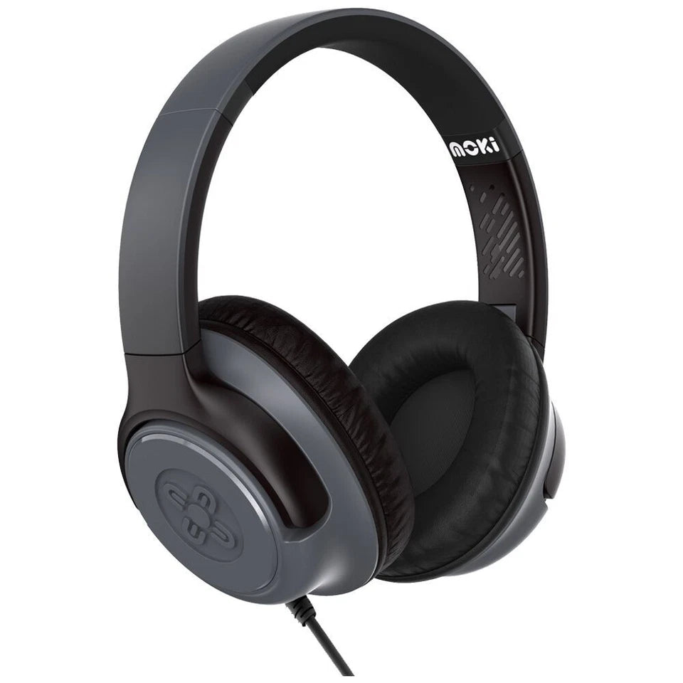 Moki Mixi USB-C Connect Wired Volume Limited Over Ear Kids Headphones Black
