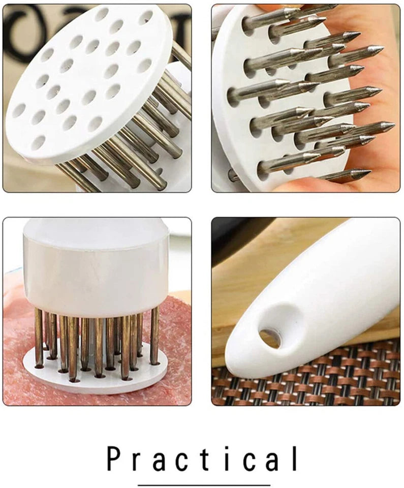 Kitchen Meat Tenderizer Steak Hammer Pin StainlessSteel Prongs Tenderiser - Random Colour