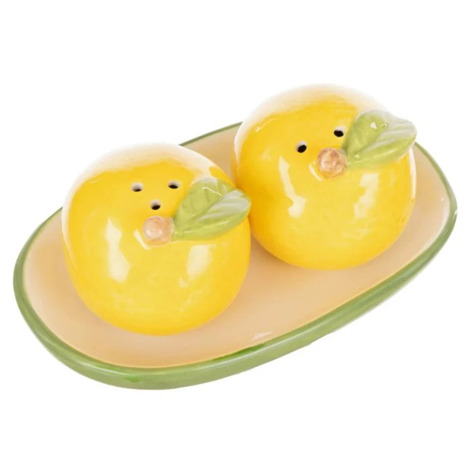 Emporium Limoncello Salt & Pepper Set | Stylish Salt & Pepper Duo | Stoneware Salt & Pepper | Modern Kitchen |
