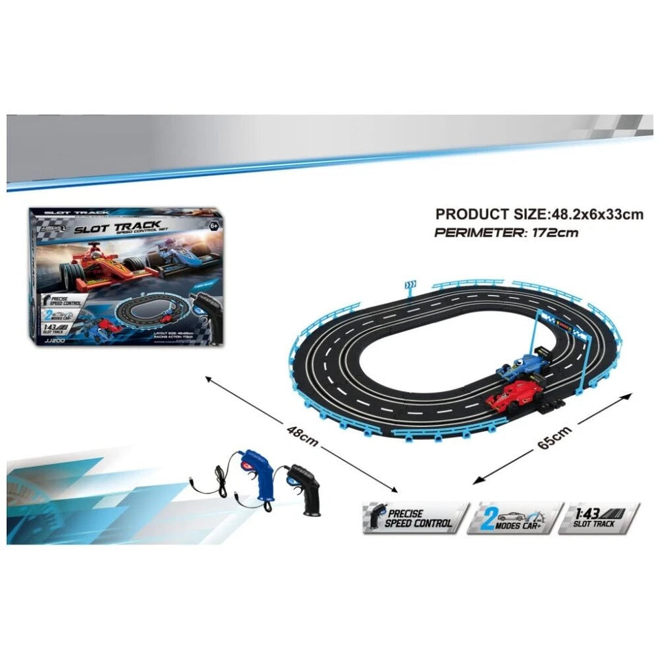 Slot Car Set  | ABT 172cm Electric | F1 Style Track For Kids +6 Years