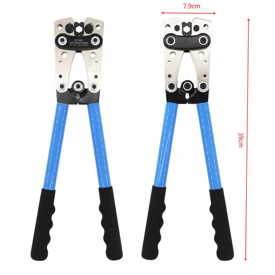 6-50mm² Plug Crimp Tool Wire Crimper Battery Terminal Electric Cable Lug Cutter