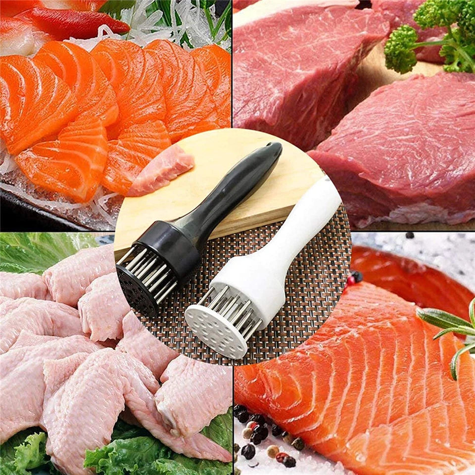Kitchen Meat Tenderizer Steak Hammer Pin StainlessSteel Prongs Tenderiser - Random Colour