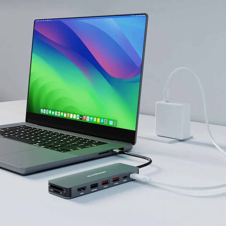 Mbeat Elite 9-in-1 USB-C Multiport Hub | w/ Built-in M.2 NVMe SSD Enclosure | Enabling quick charging of smartphones, tablets, and other USB devices | supporting modern and legacy devices (Copy)