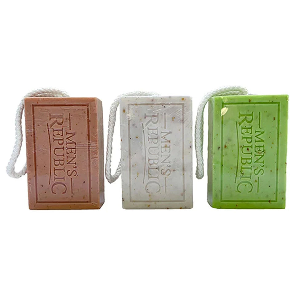 Men's Republic Soap-on-a-Rope | 6pc Bergamot & Sandalwood | Body Bar Soap
